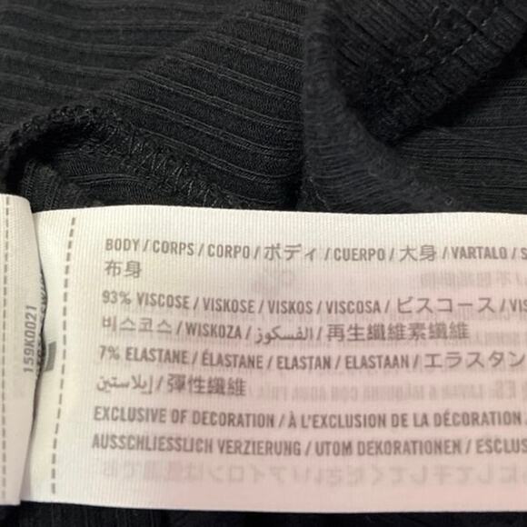 Abercrombie & Fitch Black Ruched Button Up Long Sleeve Mini Polo Sweater Dress M - Picture 4 of 4